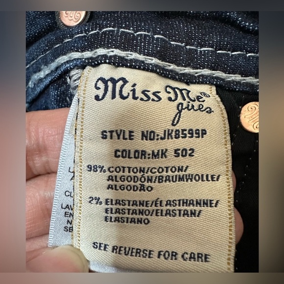 Miss Me Girls Capri denim Jeans Style JK8599P Sz 7 - Picture 5 of 6